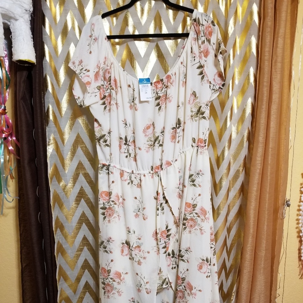 Off shoulder romper dress